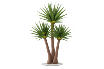 Stylized Joshua tree with a transparent background for easy compositing.