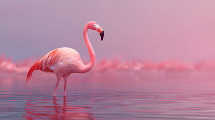 flamingo in the water