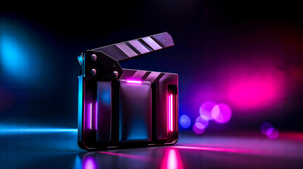 A clapper board sitting on top of a table