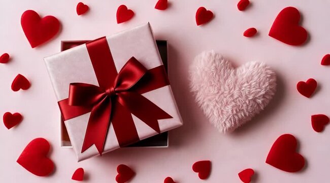 Gift boxes with pink heart balloons for st. Valentain's day (1)