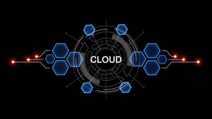 Global network connection concept digital technology cloud business finance security innovation teamwork success data analysis machine learning artificial intelligence. 4k video  - Powered by Adobe