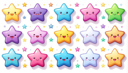 Cute Stars Sticker Set