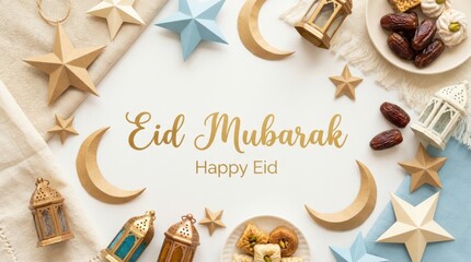Eid mubarak celebration festive gathering greeting cards home decor warm atmosphere cultural significance