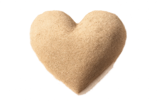 Sandy heart shape with transparent background for Valentine's Day love. - Powered by Adobe