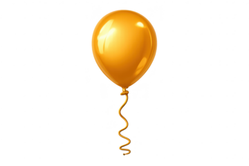 Gold balloon with transparent background for birthday party design needs.