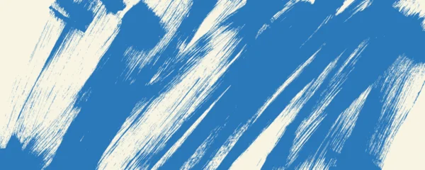 Fototapeten Fußball Dynamic diagonal blue brush stroke banner background. Hand drawn vector grainy brush stroke texture. Distress damaged edge vintage template with squiggle or expressive abstract bold smears.  © Anastasiia Hevko