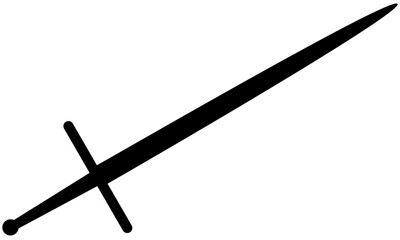 Black Medieval Sword Silhouette Icon