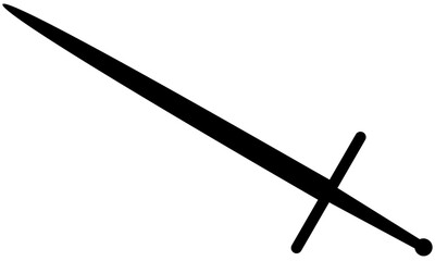 Black Medieval Sword Silhouette Icon