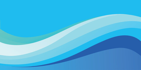 Abstract Layered Blue Wave Graphic for Oceanic and Water Preservation Header