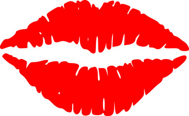 Red Lip Print Kiss Mark Illustration