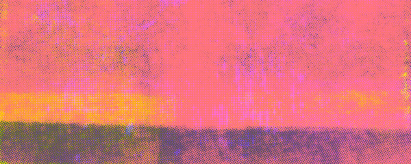 Plakat Bright pink riso print texture background with linocut print effect. Hand drawn block ink printing with halftone and distress texture. Colorful retro grunge background overlay with text place.