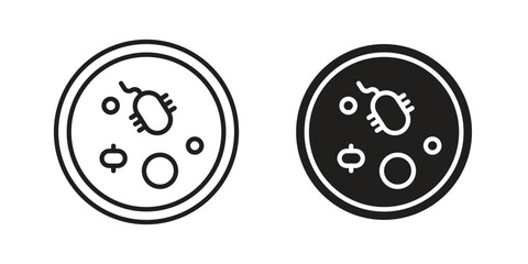 Fototapeta premium Microorganism icons collection. Line vector sign, symbol for web and mobile
