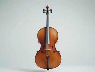 A beautiful violin with a rich wood finish on a light-colored stand.