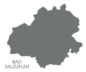 Bad Salzuflen city map with boroughs grey illustration silhouette shape