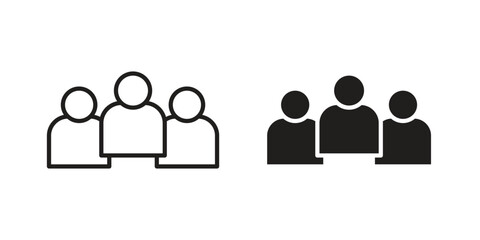Fototapeta premium People group icons collection. Line vector sign, symbol for web and mobile