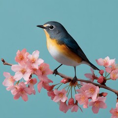 Fototapeta premium birds on a branch, generation AI 