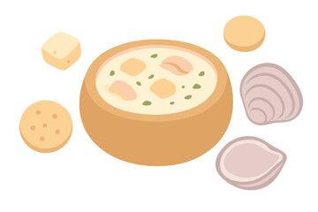 Cozy Clam Chowder and Biscuits