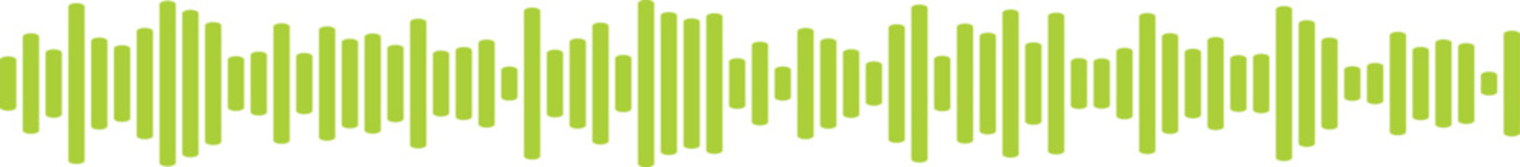 Fototapeta premium Luminous green sound waves in continuous motion