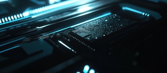 Advanced Technology, Futuristic Motherboard and Electronic Circuitry