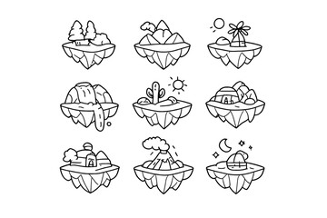 Floating Islands Fantasy Game Assets