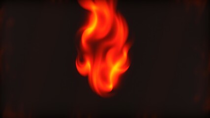 Fototapeta premium Vivid orange and yellow flames dancing against a dark background fire burning