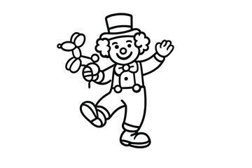 Fototapeta premium Clown with balloon animal illustration