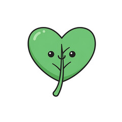 Adorable heart-shaped leaf with playful eyes