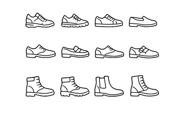 Collection of Men's Footwear Icons