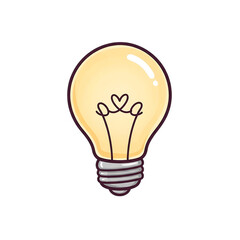 Illuminated light bulb with heart design