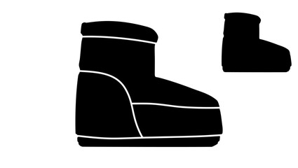 Moon Boot symbol, black isolated silhouette