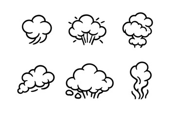 Obraz premium Set of cartoonish smoke and steam effects