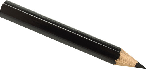 Short and thick black pencil isolated on white background