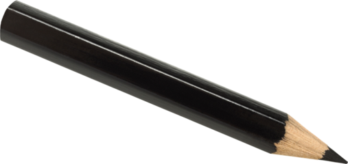 Short and thick black pencil isolated on white background