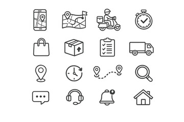 Fototapeta premium Delivery and logistics icons set