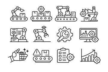 Fototapeta premium Industrial Automation Icons Set