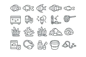 Aquarium Icons Collection © Artstock