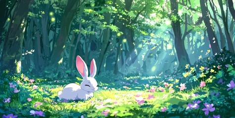 Charming White Outfit for Forest Rabbit