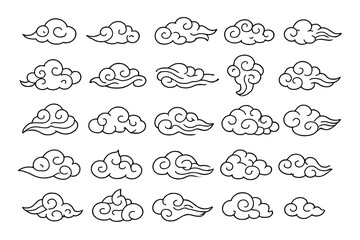 Collection of traditional Asian cloud motifs