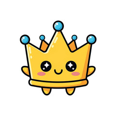 Adorable cartoon crown with sparkling jewels