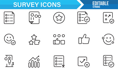 Feedback analysis and reporting vector icon pack