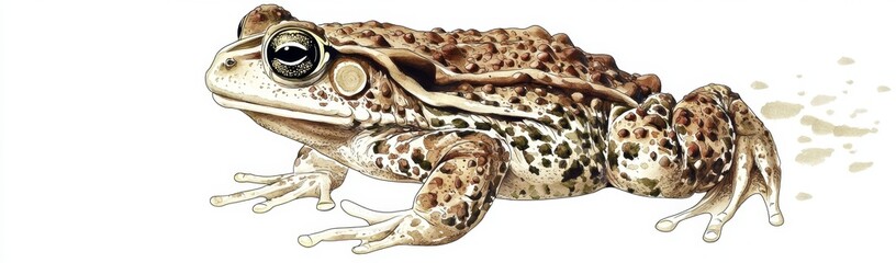 Isolated Common Toad Clipart on White Background