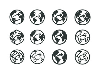 International Trade Symbols. international trade agreements and summits. Icon set. Set Logo of international trade agreements and summits: trade route arrows