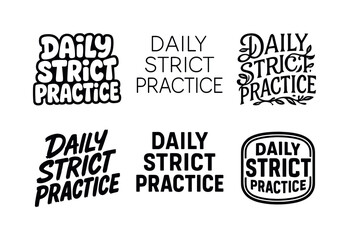 Obraz premium Harmonious Lettering Variations. Daily strict practice. Set lettering. harmonious lettering variations of the same emblematic concept, each with different