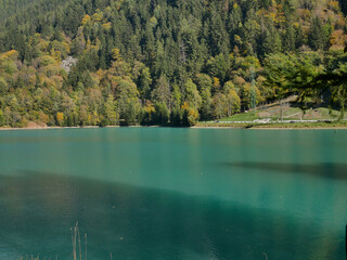 Lake Ma&euml;n (or Lake Ussin), Valtournenche, Aosta Valley, Italy in the autumn.