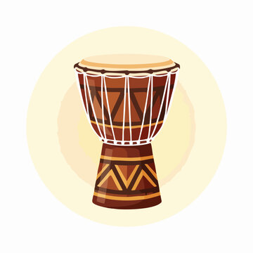 West African Djembe Drum Flat Vector Style Illustration