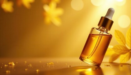 Amber gold serum, organic herbal bio cosmetic, skin, youth