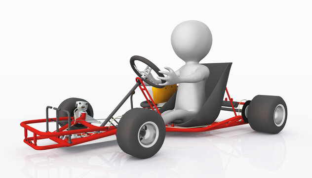3D Figur in einem Gokart