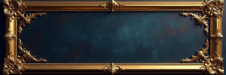 Elegant gold corner frame detail, ornate design, shadow, design