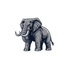 A cartoon illustration of an elephant with a white background.