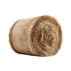 A roll of coir fiber rope or coconut coir twine isolated on transparent background for gardening or landscaping use